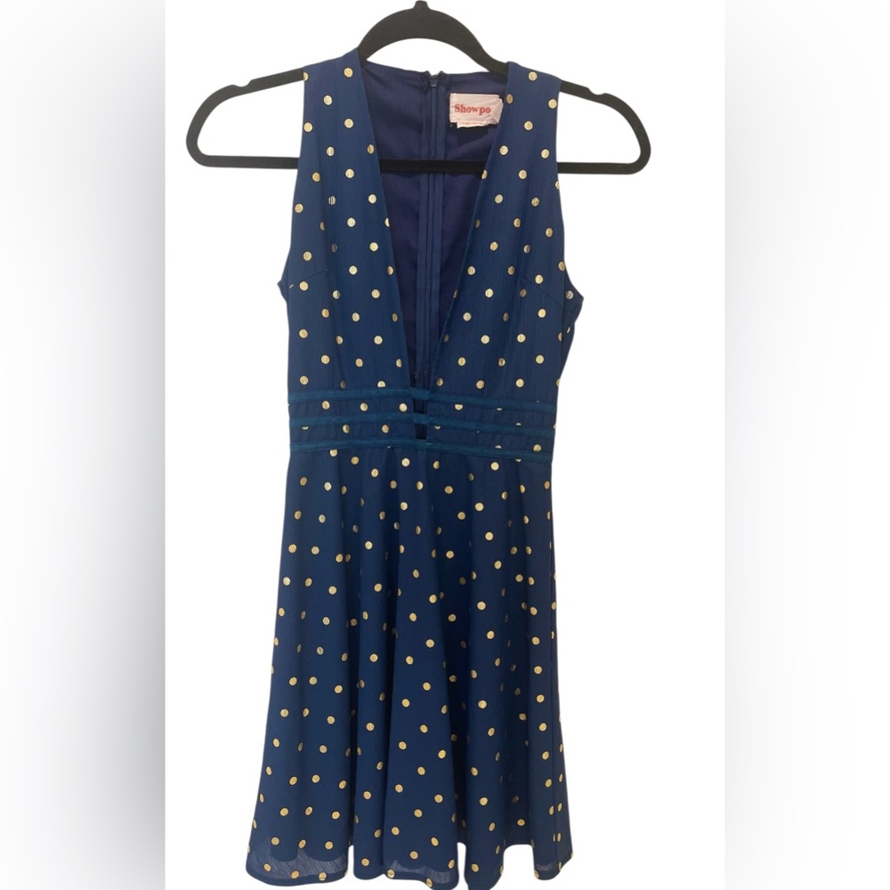 Navy Polka Dot Dress - Showpo - Picture 5 of 7